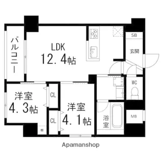 ルアーナ・エール・レジデンス仙台【507号室】の間取り