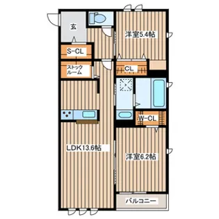 メゾン・ルチルス B【2階】の間取り