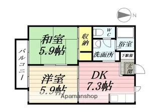 ソレアード・シェソワC【2階】の間取り