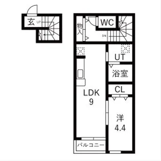 サンテラス郡山【2階】の間取り
