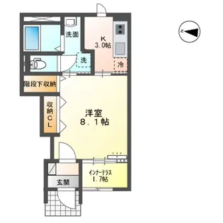 エスポワール六丁の目【1階】の間取り