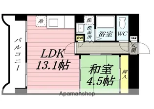 ベルソーレ木ノ下【12階】の間取り