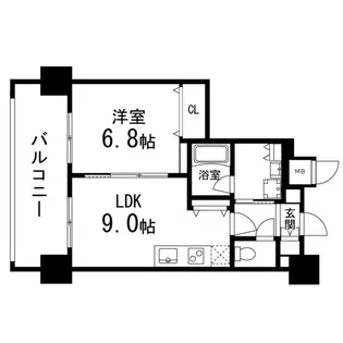 GRANDIA卸町【1107号室】の間取り