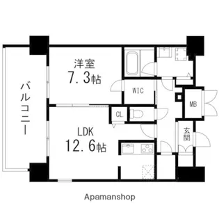 GRANDIA卸町【1301号室】の間取り