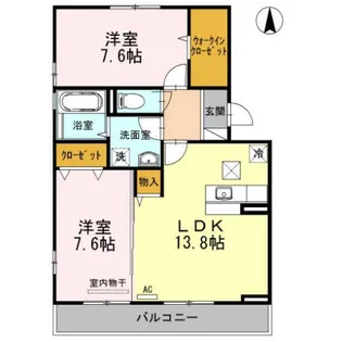 グランビア D【1階】の間取り