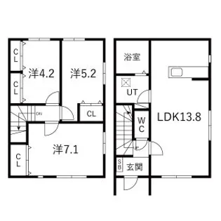 シェモア【1階】の間取り