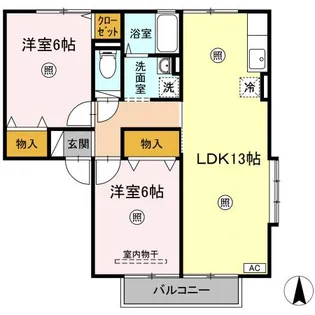 カーサ羽黒 A・B【2階】の間取り