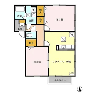 パセオプラシード白鳥【1階】の間取り