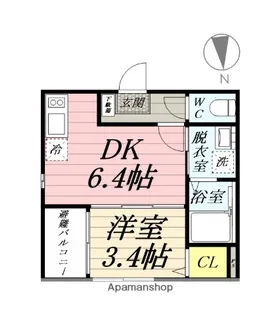 ハーモニーテラス蒲町東【1階】の間取り