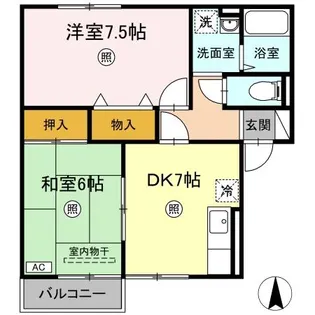 ヴィステリア A・B【1階】の間取り