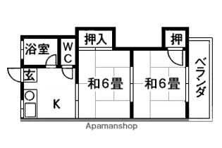 安久津アパート6号棟【2階】の間取り