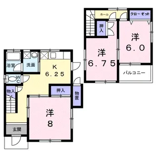 メゾンホーク末永B【1階】の間取り