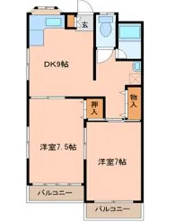 ホワイトコーポ八幡【1階】の間取り
