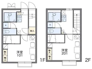 レオパレス西部【108号室】の間取り