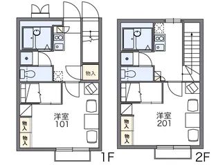 レオパレスはいらいん鴻巣【205号室】の間取り