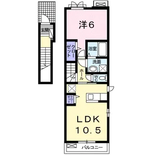 シャトレ菊ヶ岡A【2階】の間取り