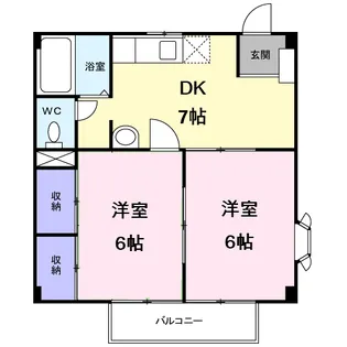 グランメール大場B【2階】の間取り