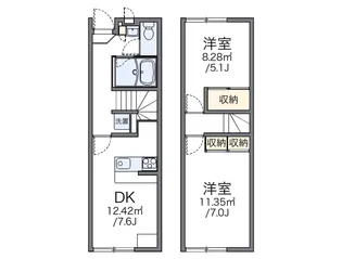 レオパレススィート【110号室】の間取り