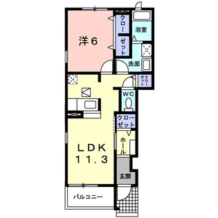 シュガーハウス【1階】の間取り