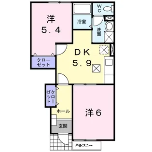 グランデパインヒルズC【1階】の間取り