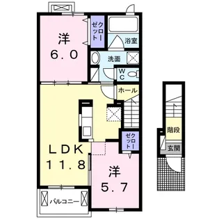 アリエールⅢ【2階】の間取り