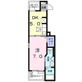 ボヌール・シュン【1階】の間取り
