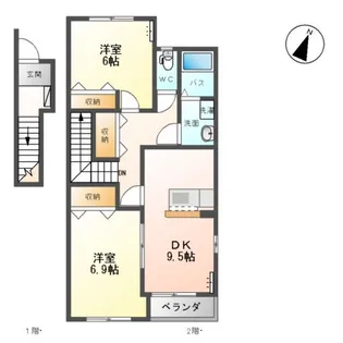 フランシーズ【2階】の間取り