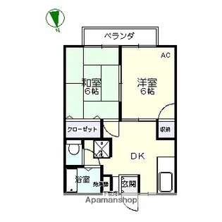 ソラーレ赤坂【202号室】の間取り