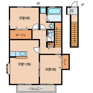 リアン山王(多賀城)【2階】の間取り