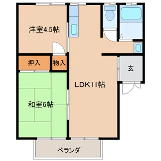 宮城県多賀城市山王字東町浦【アパート】の間取り