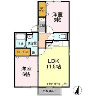 アンビックス利府 参番館【2階】の間取り