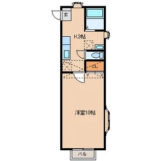 宮城県多賀城市新田字六歳【アパート】の間取り