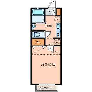 宮城県仙台市宮城野区二の森【アパート】の間取り