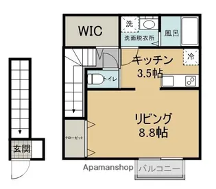 アスコット山王A【206号室】の間取り