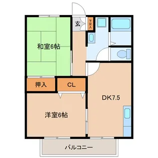 宮城県仙台市宮城野区福室3丁目【アパート】の間取り