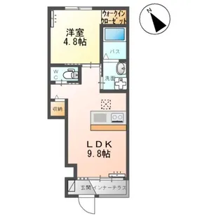 レジデンス吉岡【1階】の間取り