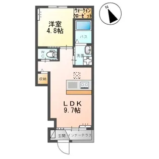 レジデンス吉岡【107号室】の間取り