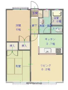 ドエルエム【1階】の間取り