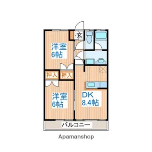 メゾンクリフE【2階】の間取り