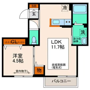 宮城県仙台市泉区泉中央1丁目【アパート】の間取り