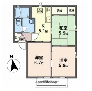 CASA ROMAIE【102号室】の間取り