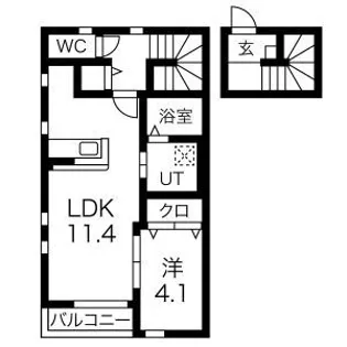 アン・ボヌール【2階】の間取り