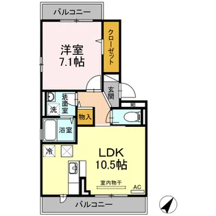 コンフォール桜木【1階】の間取り