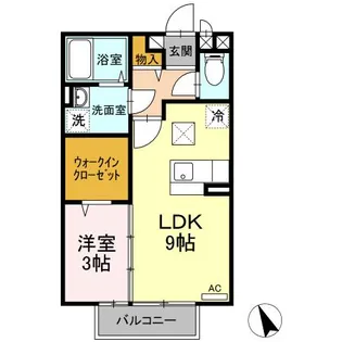 セジュール 八幡【1階】の間取り
