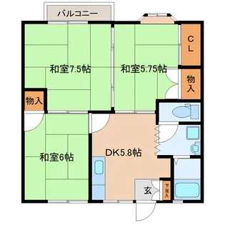宮城県多賀城市留ケ谷2丁目【アパート】の間取り