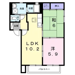 ピエス赤井A【1階】の間取り
