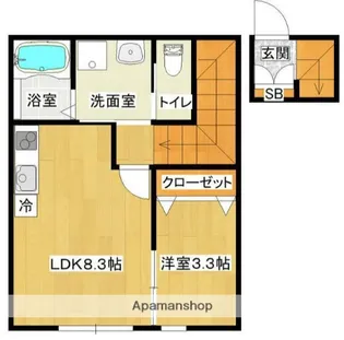 ラフィーノ西塩釜【2階】の間取り