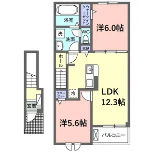 サニーセトル拾弐号館【2階】の間取り