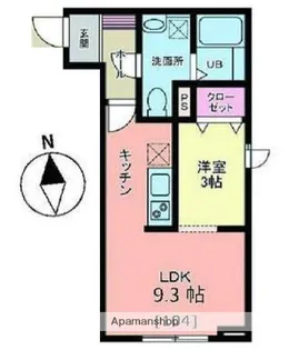 メリディアン白鳥【1階】の間取り