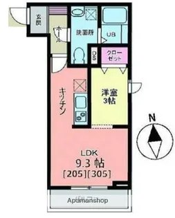 メリディアン白鳥【2階】の間取り